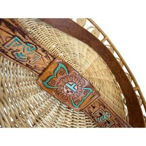 Vintage Chambers Tooled Leather Belt Thunderbird Southwestern Hand Painted